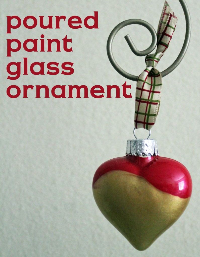 poured paint glass ornament