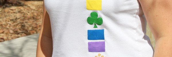 Rainbow and Pot of Gold Freezer Paper Stenciled Tee