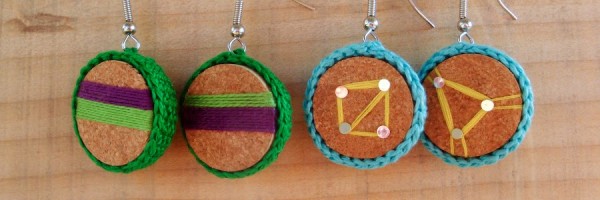 Earrings made from wine corks