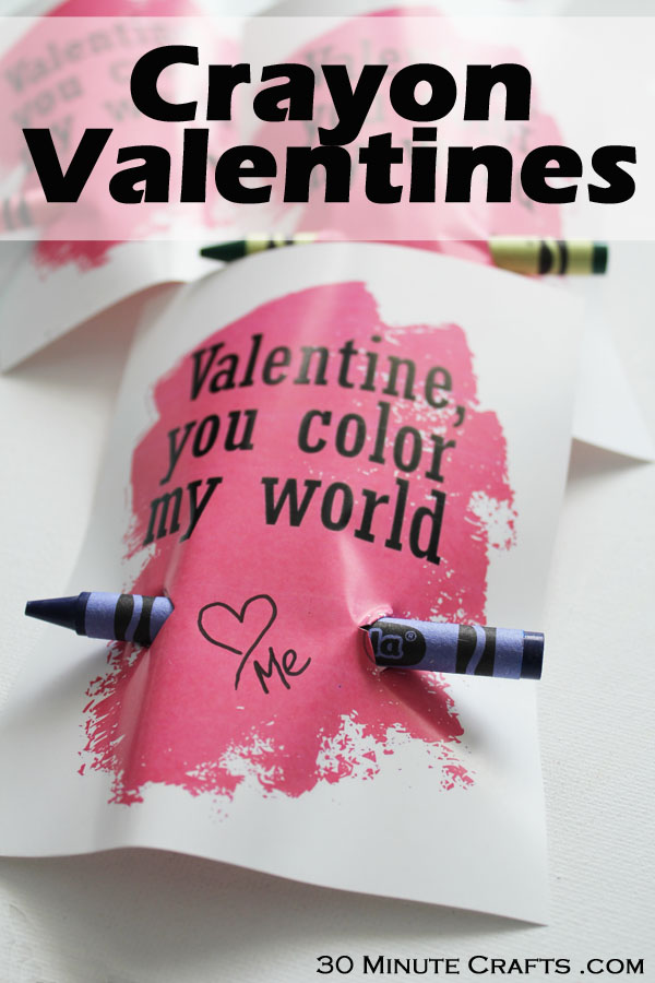 Free Printable Crayon Valentine 30 Minute Crafts