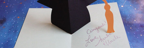 finished pop up graduation card