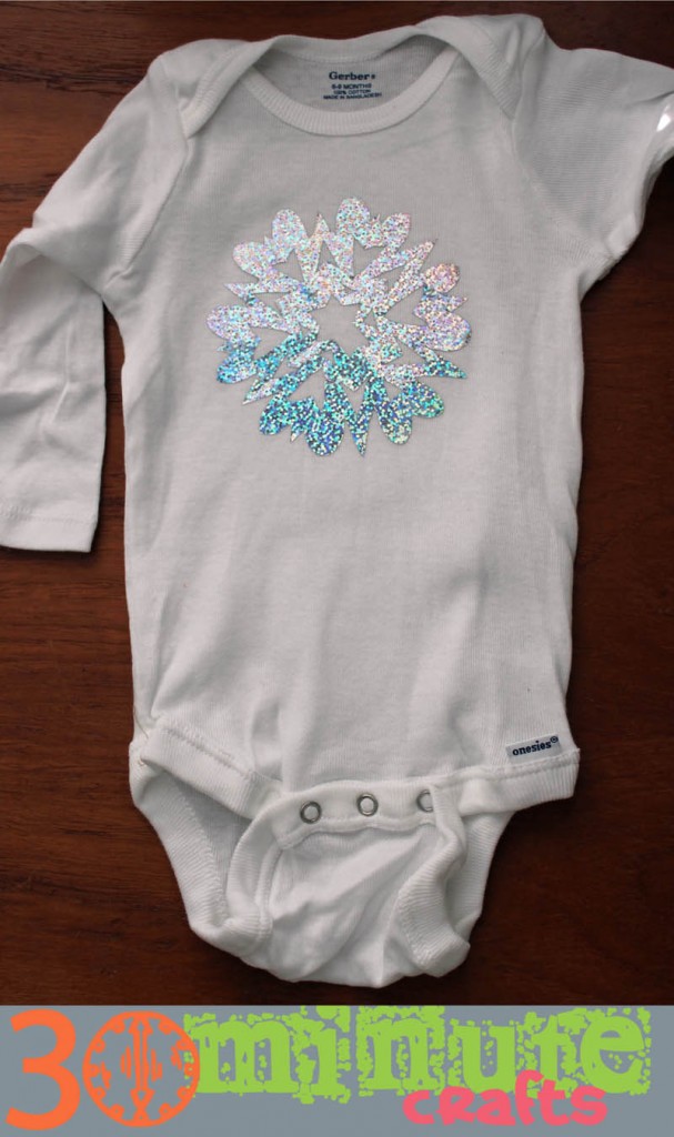 5 minute shimmer snowflake onesie