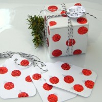 Glitter dot packaging and wrapping