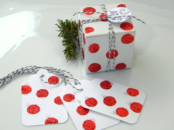Glitter dot packaging and wrapping