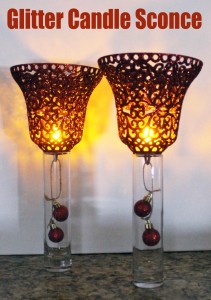 glitter bell candle sconces