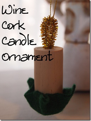 wine cork candle ornament - my very educated mother