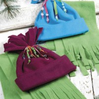 fleece hat and scarf