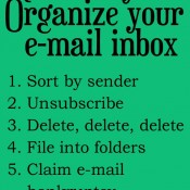 Organize your e-mail inbox quickly
