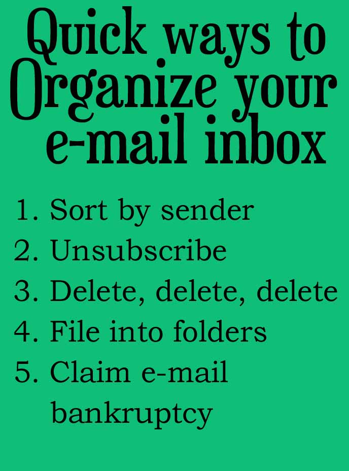 Organize your e-mail inbox quickly