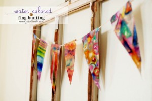 Watercolor pennants from Jaderbomb