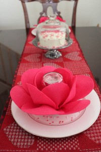 giant roses on plates