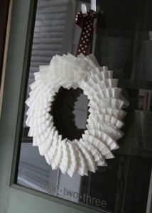 quick coffee filter wreath
