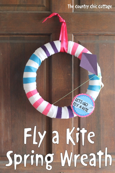 fly a kite spring wreath - the country chic cottage
