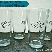 Dollar Store Monogrammed Drinking Glasses - Eclectically Vintage