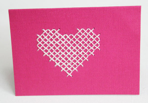 cross stitch heart card