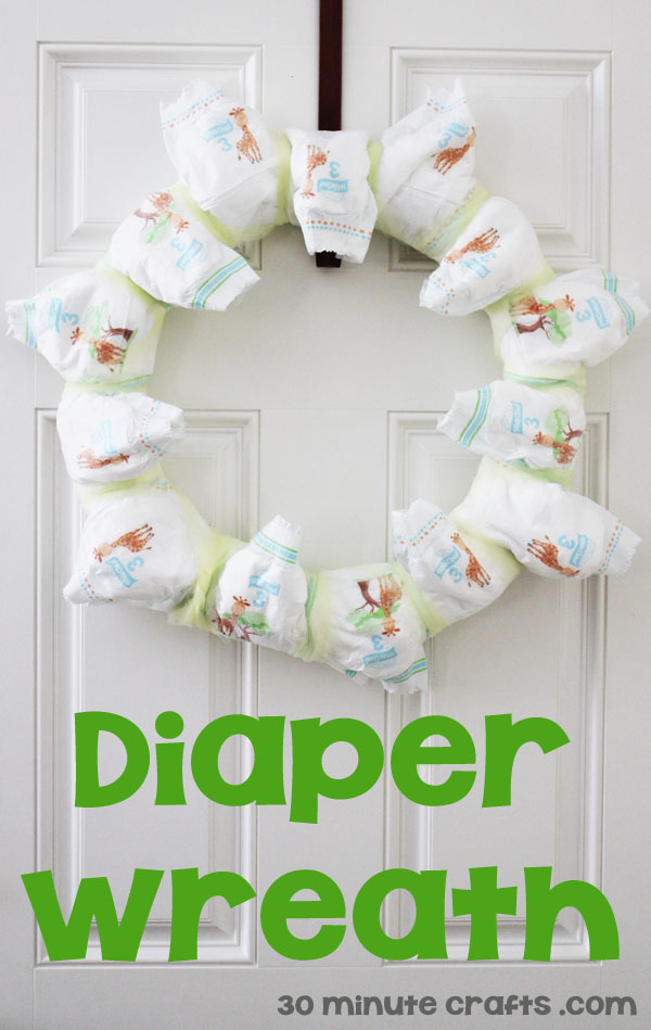 Baby shower diaper store wreath