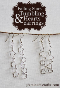 Falling Stars and Tumbling Hearts earrings - so quick and easy you won't believe it!