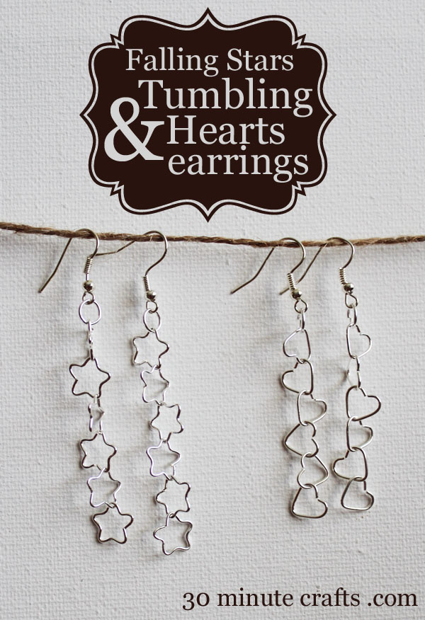 Quick Earring Crafting - Falling Stars and Tumbling Hearts - 30 Minute Crafts