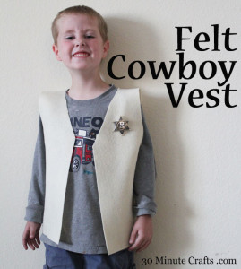 Felt Cowboy Vest Tutorial - Make it in 15 minutes!