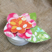 cute flower on a tin box