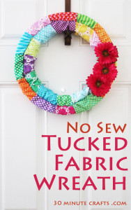 no sew tucked fabric wreath