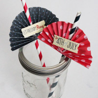 Patriotic Bunting Straws