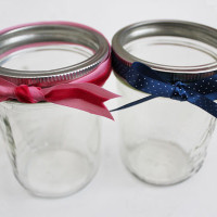 Ribbons on Mason Jars
