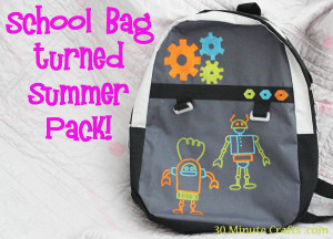 School Bag turned Summer Pack