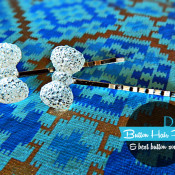 DIY Rhinestone Button Hair Pin and button sources at Home Heart Craft