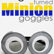 Free Printable to make Minion Goggles out of 3D glasses
