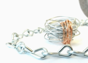 Two-tone Industrial Wire Wrap Ring - Markers and Thread Blogspot
