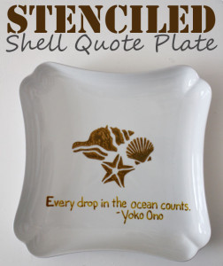stenciled shell quote plate