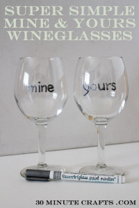 super simple mine and yours wineglasses at 30 minute crafts dot com