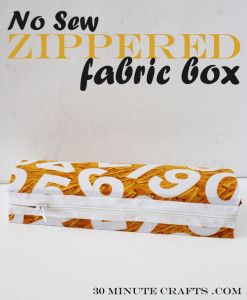 No Sew Zippered Fabric Box