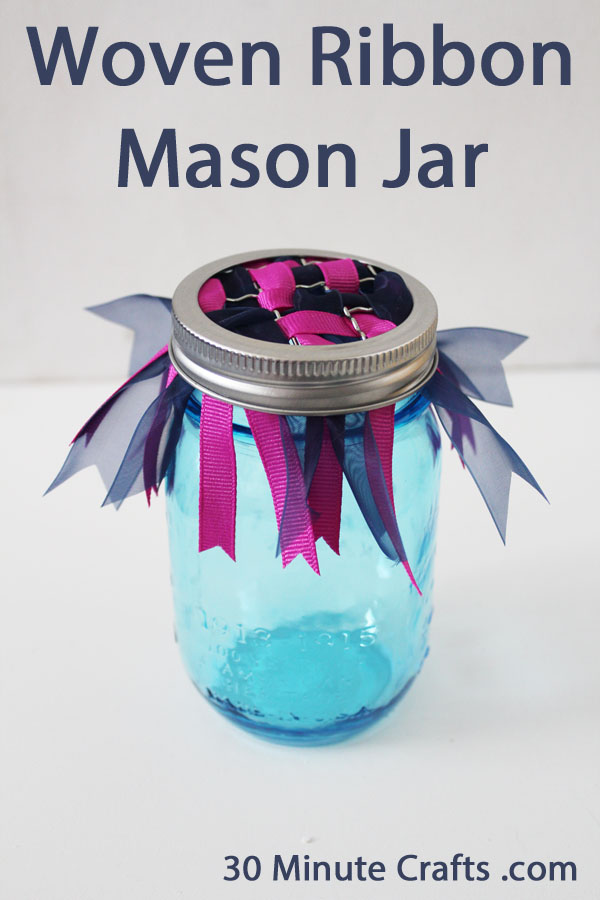 woven ribbon mason jar