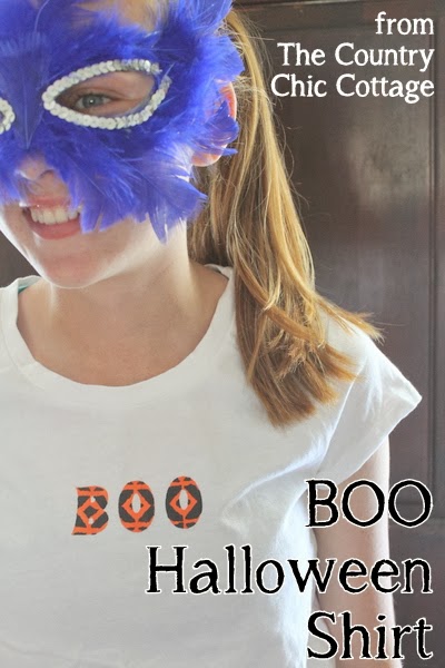 painted boo halloween shirt diy - The Country Chic Cottage