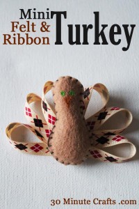 Mini Felt and Ribbon Turkey