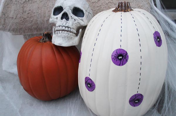 Duck Tape Spider Pumpkin is fast and easy to make