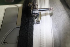 stitch sides of zipper