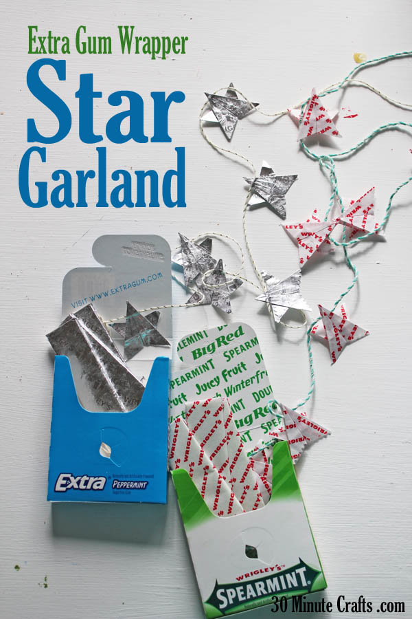 Extra Gum Wrapper Star Garland