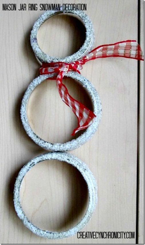 Mason Jar Ring Snowman Ornament - Creative Cynchronicity