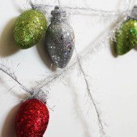 Simple Garland made by tying foam bulbs on eyelash yarn