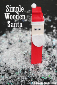 Simple Wooden Santa on 30 Minute Crafts dot Com