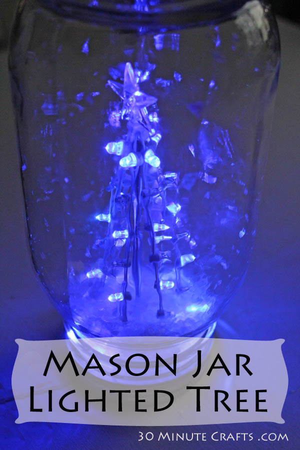 Mason jar lighted tree