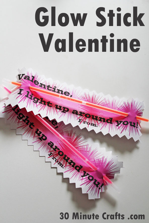 Glow Stick Valentine - Available as a PDF Printable and as a file for your Silhouette