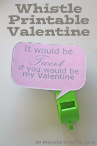 Whistle Printable Valentine - print the PDF or the Silhouette file