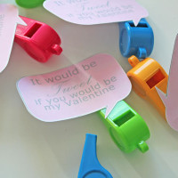 Whistle Valentines for School