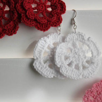 finished doily earrings