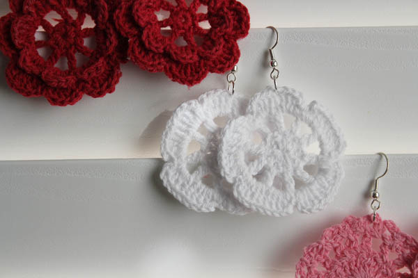 finished doily earrings