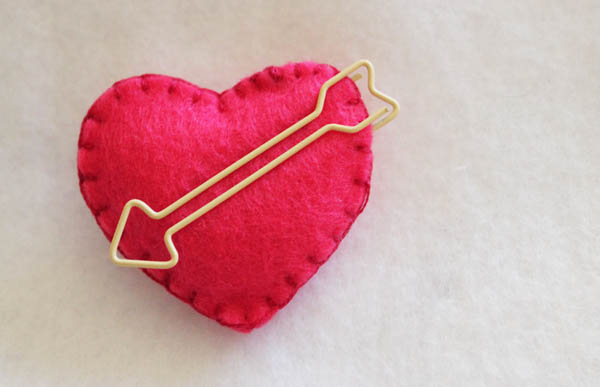 finished paperclip heart